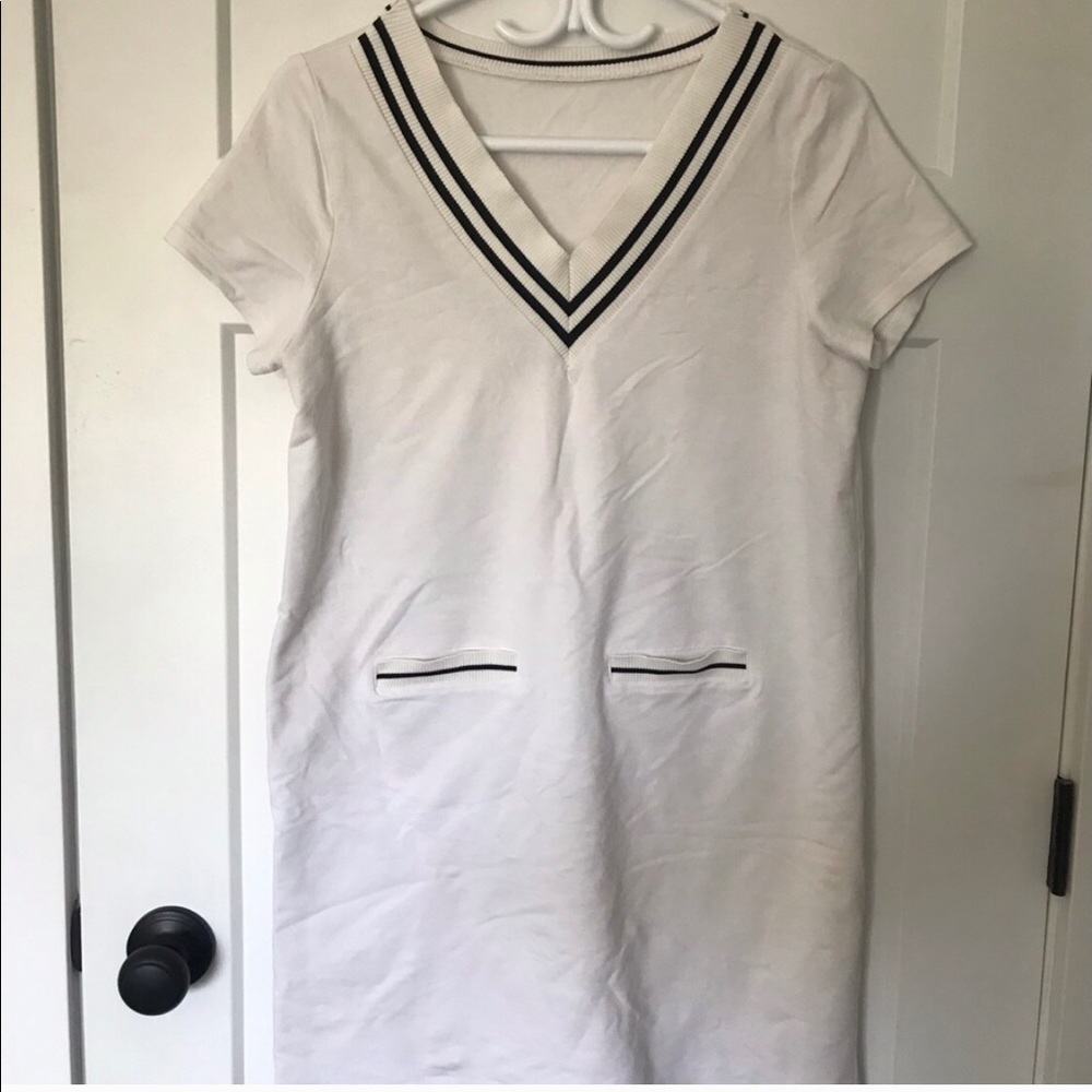 Tennis-sport white cotton size L dress